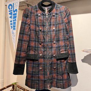 Free People Plaid Corduroy Coat
